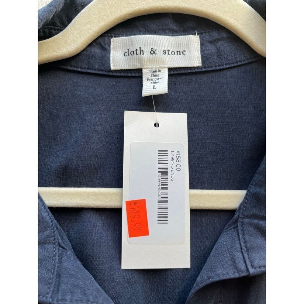 Sundance Cloth & Stone Navy Tencel Jumpsuit - L - Picture 3 of 7